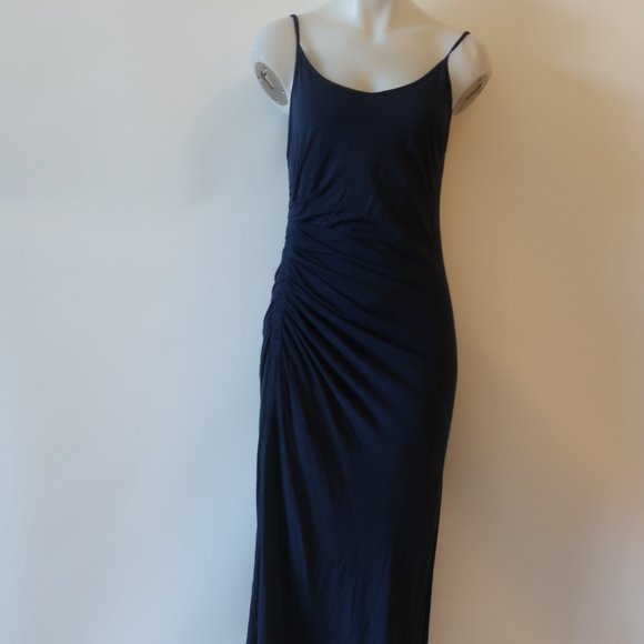 Womens A.L.C. Blue Strappy Ruched Maxi Dress M * - Picture 2 of 11